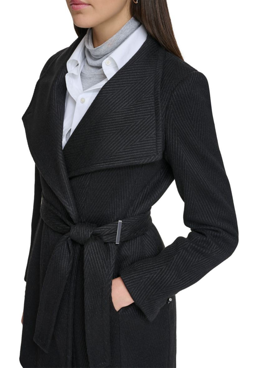 Womens Wing Collar Wrap Coat