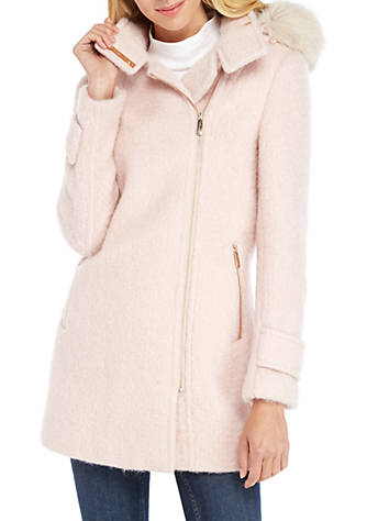 Calvin Klein Asymmetrical Zip Front, Calvin Klein Hooded Wool Coat Womens