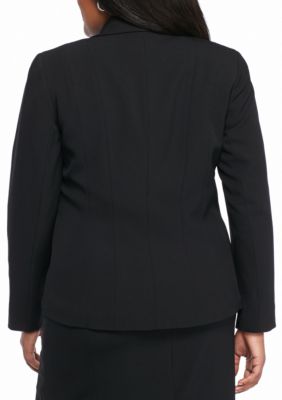 Kasper Womens Plus Notch Collar Suit Separate One-Button Blazer