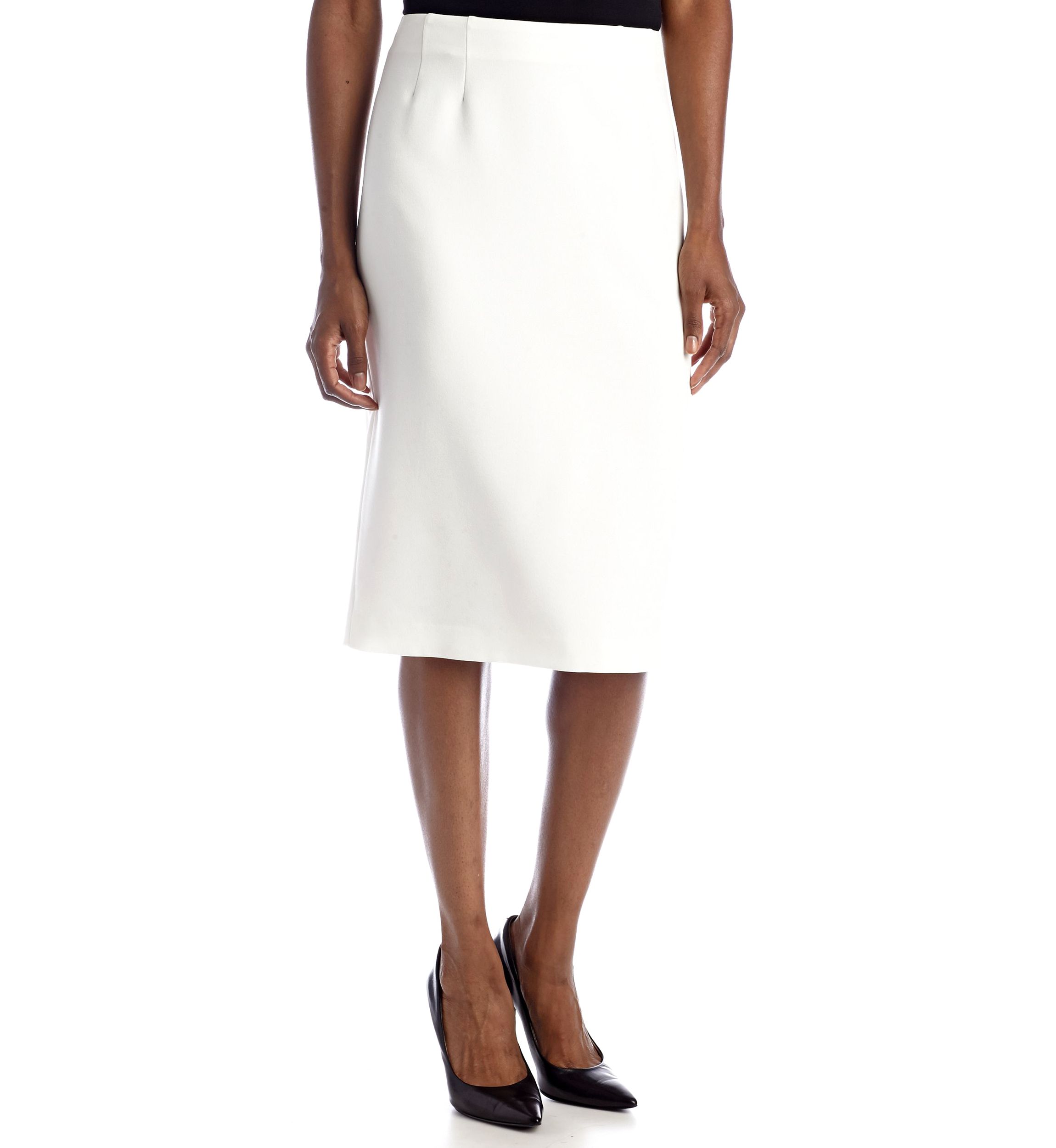 Womenss Stretch Crepe Column Skirt