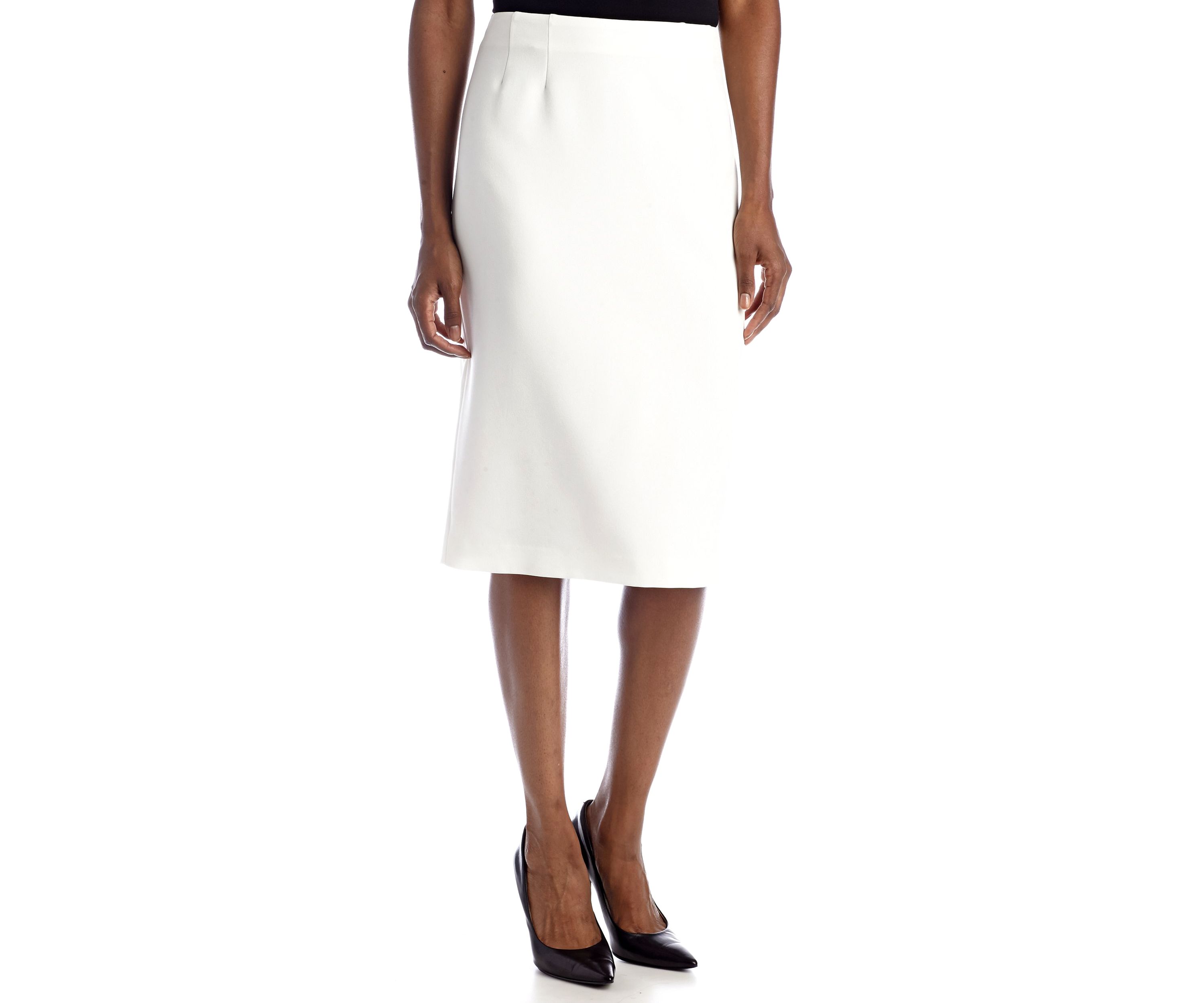 Womenss Stretch Crepe Column Skirt