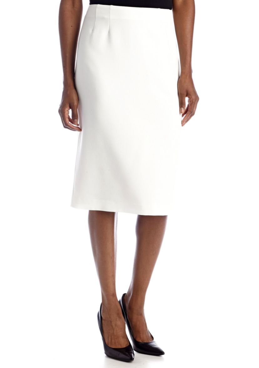 Womenss Stretch Crepe Column Skirt