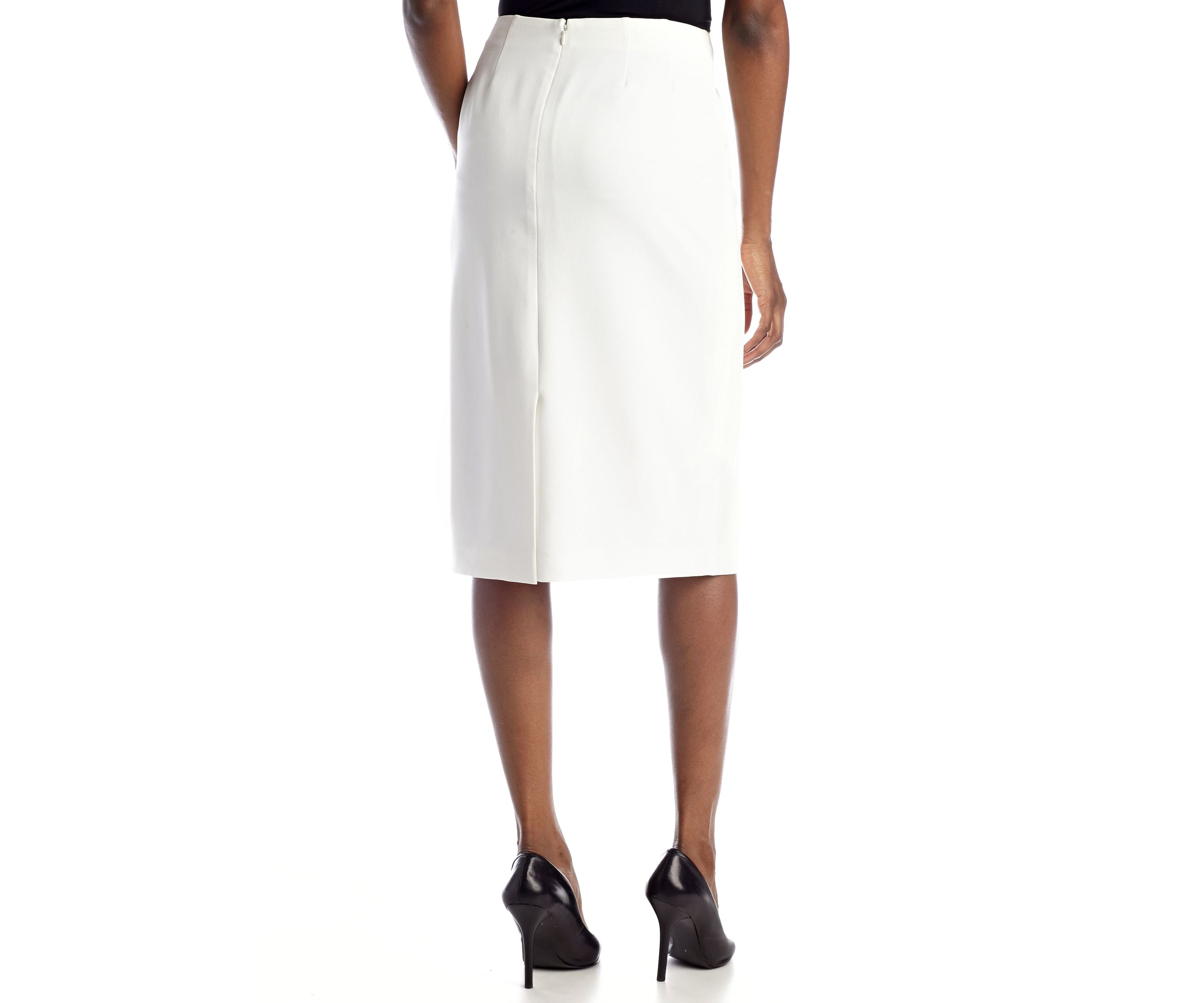 Womenss Stretch Crepe Column Skirt