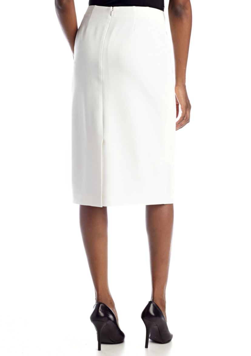 Womenss Stretch Crepe Column Skirt