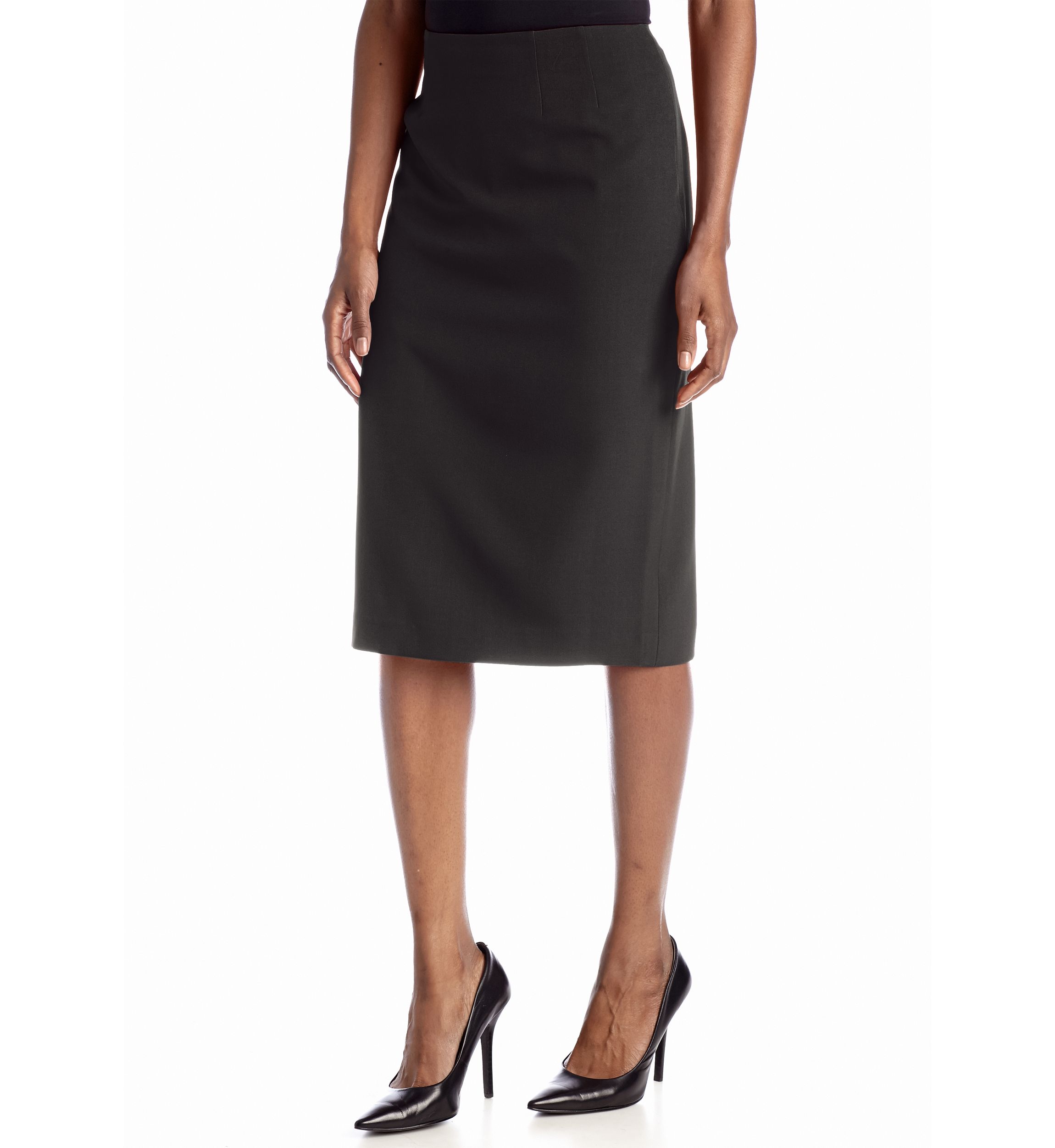 Petite Stretch Crepe Skimmer Skirt