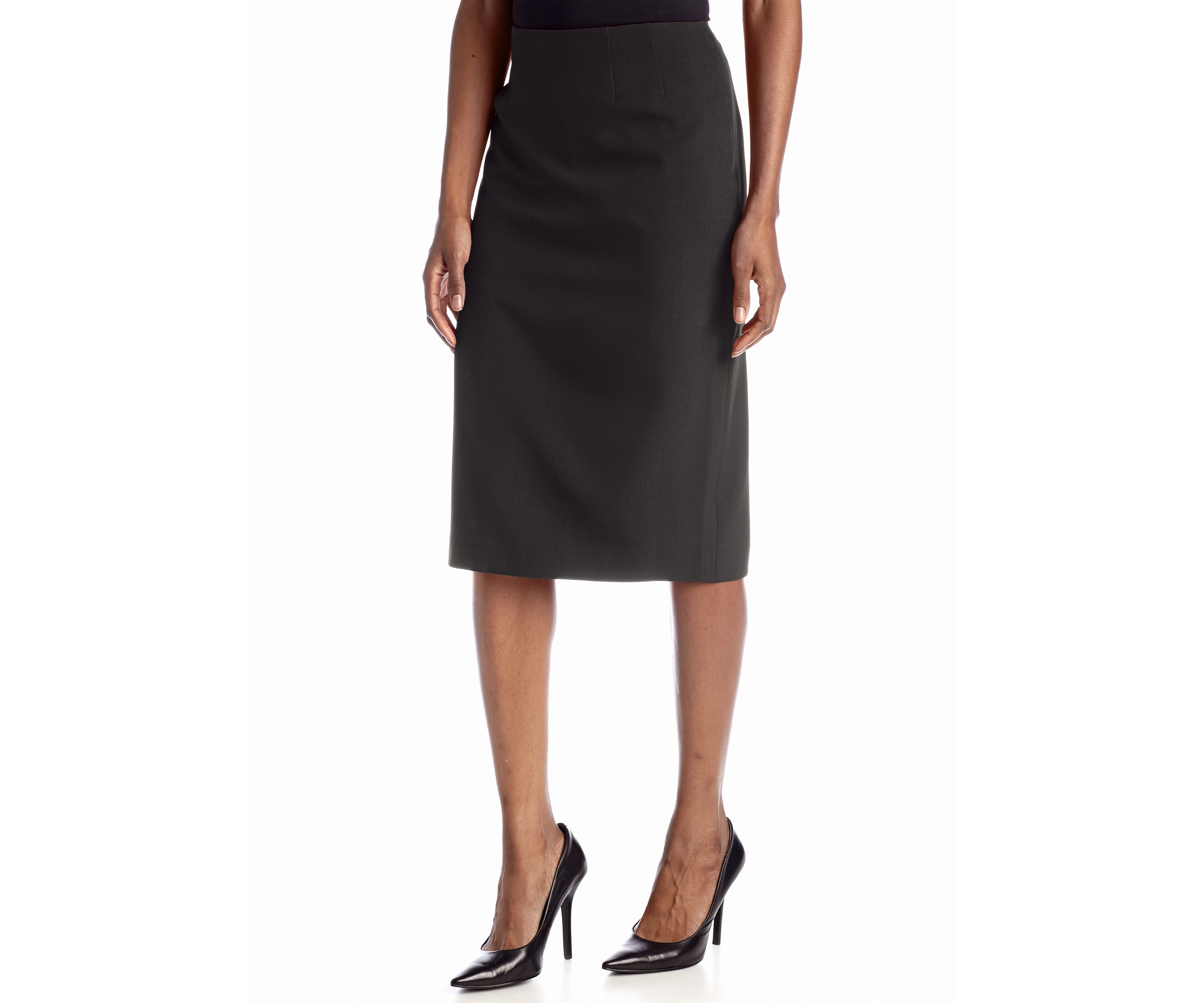 Petite Stretch Crepe Skimmer Skirt