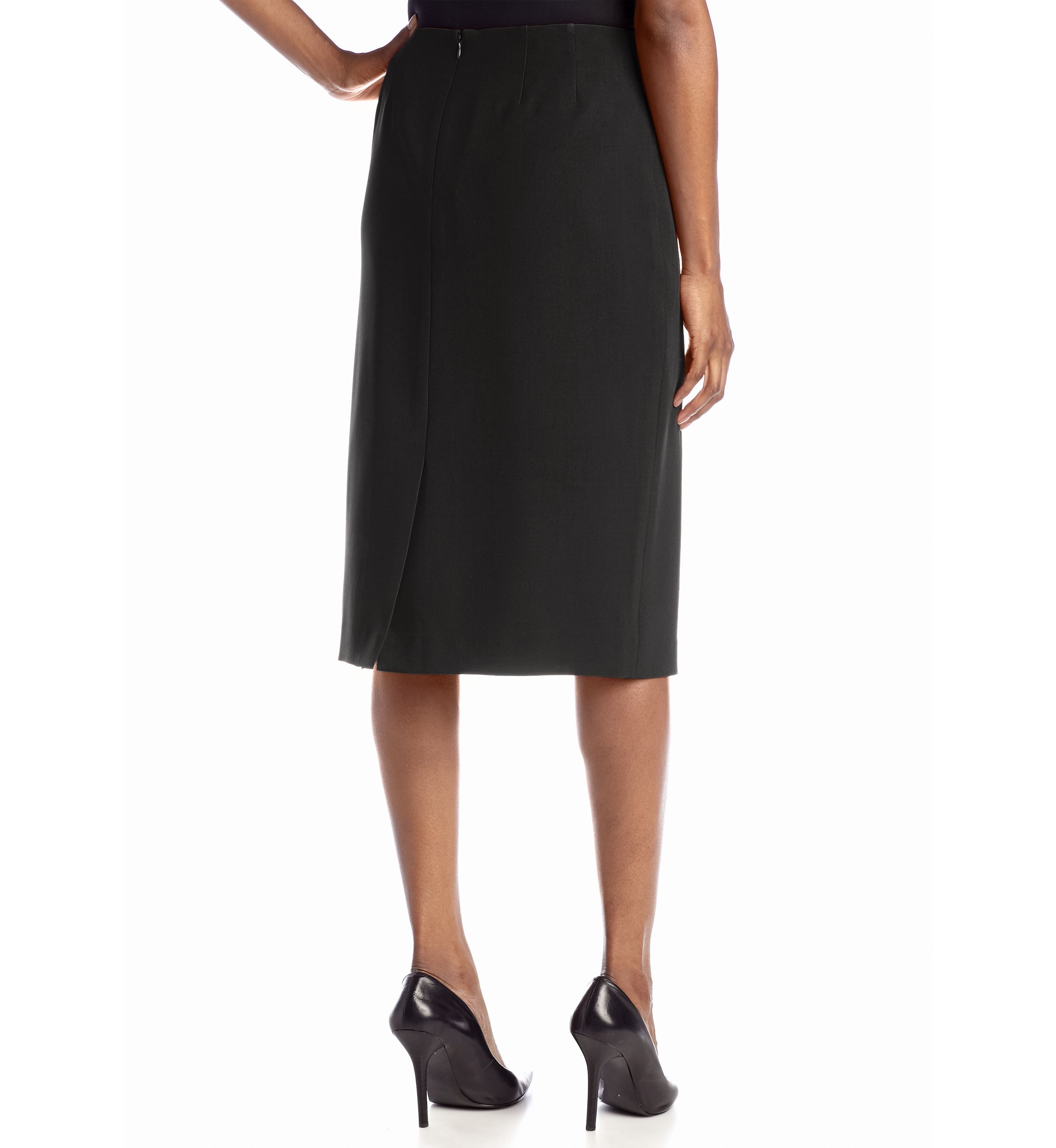 Petite Stretch Crepe Skimmer Skirt