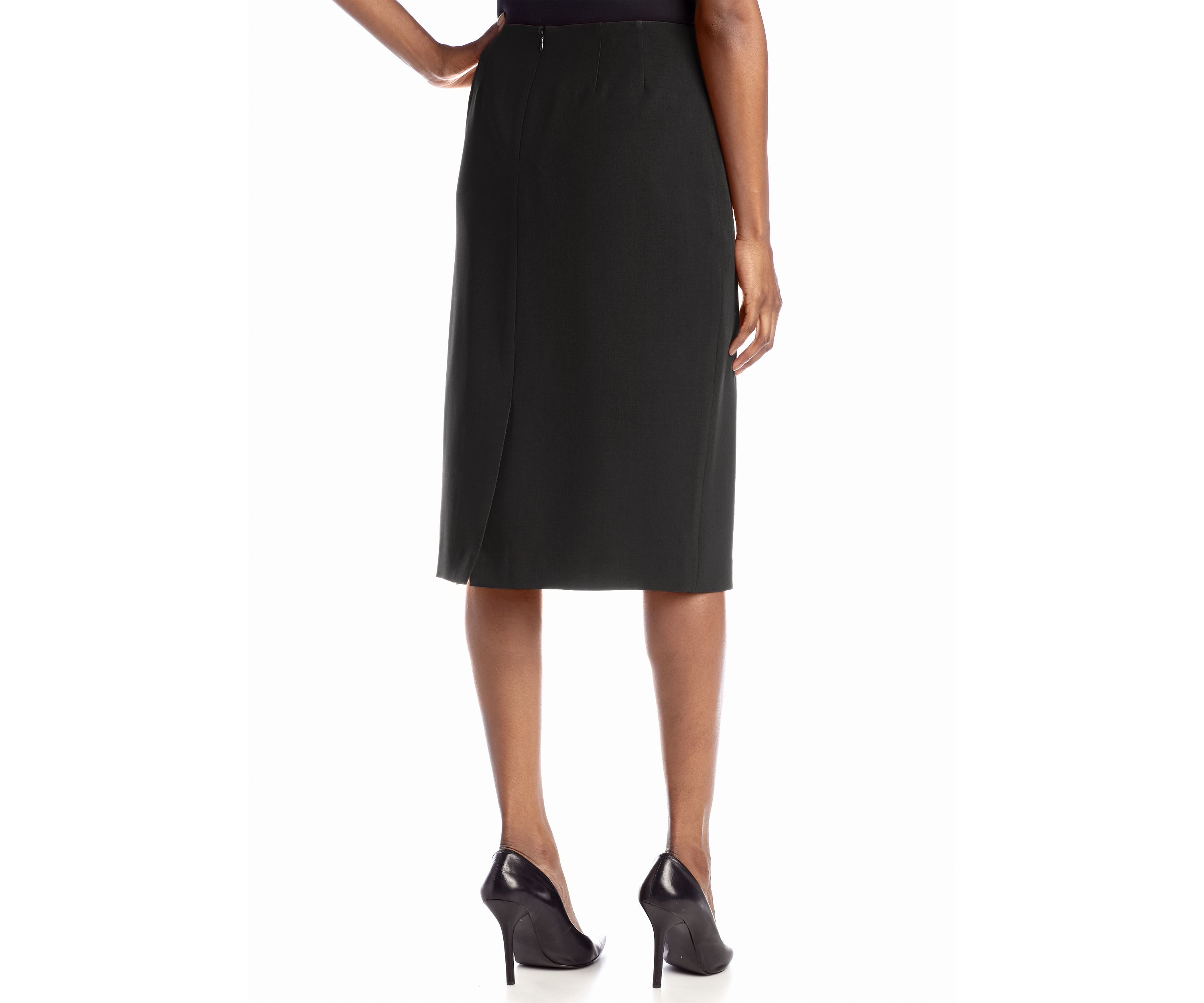 Petite Stretch Crepe Skimmer Skirt