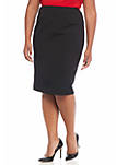 Plus Size Solid Pencil Skirt