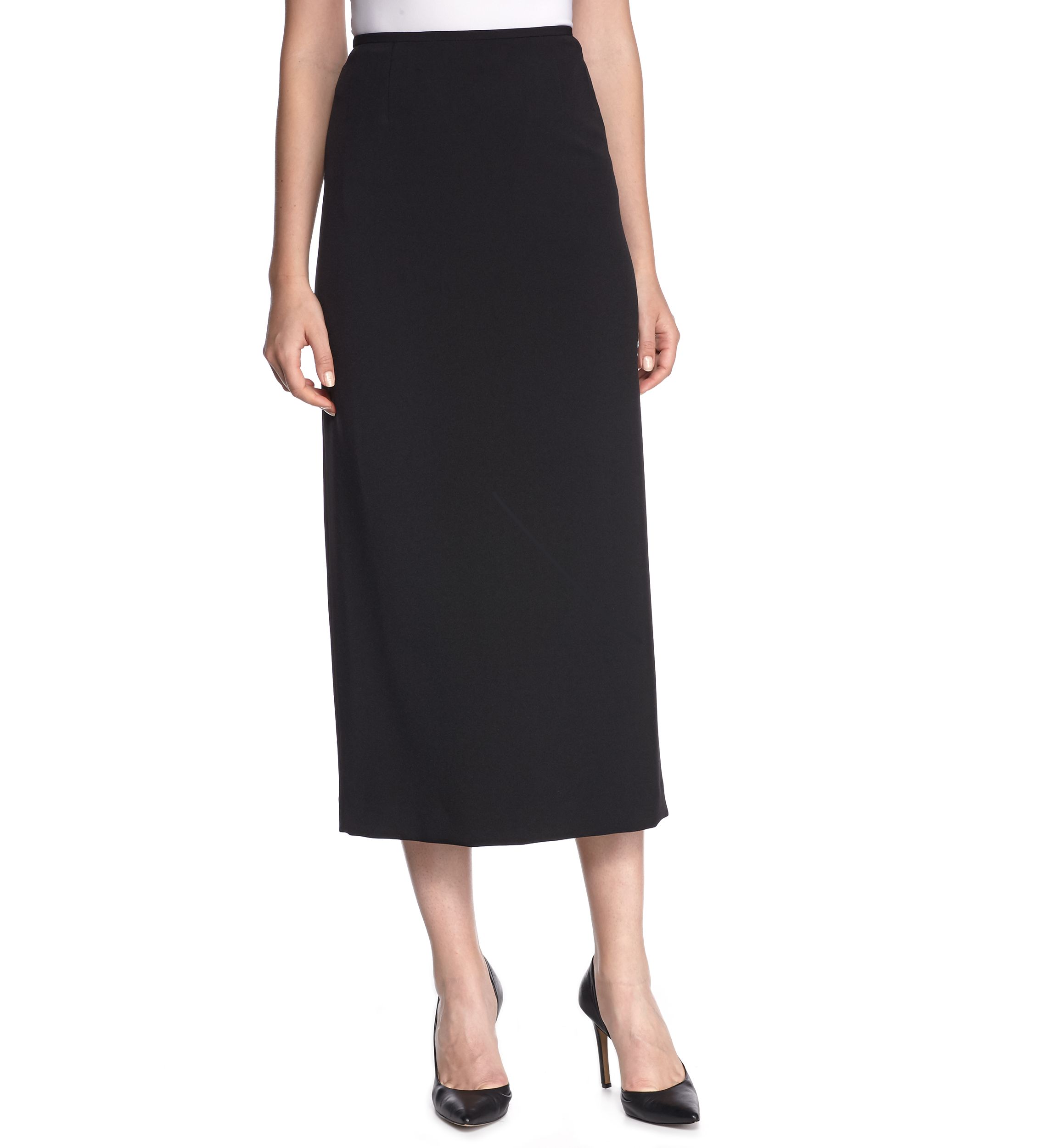 Womens Stretch Crepe Column Skirt