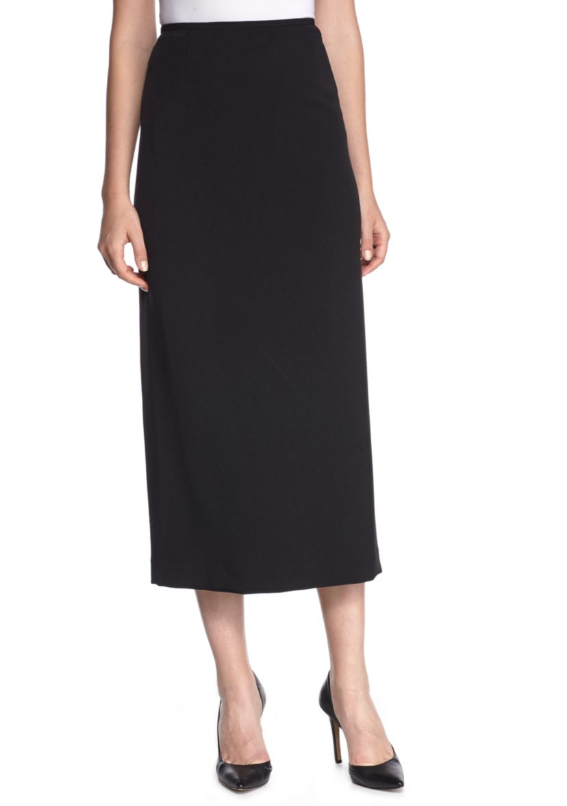 Womens Stretch Crepe Column Skirt