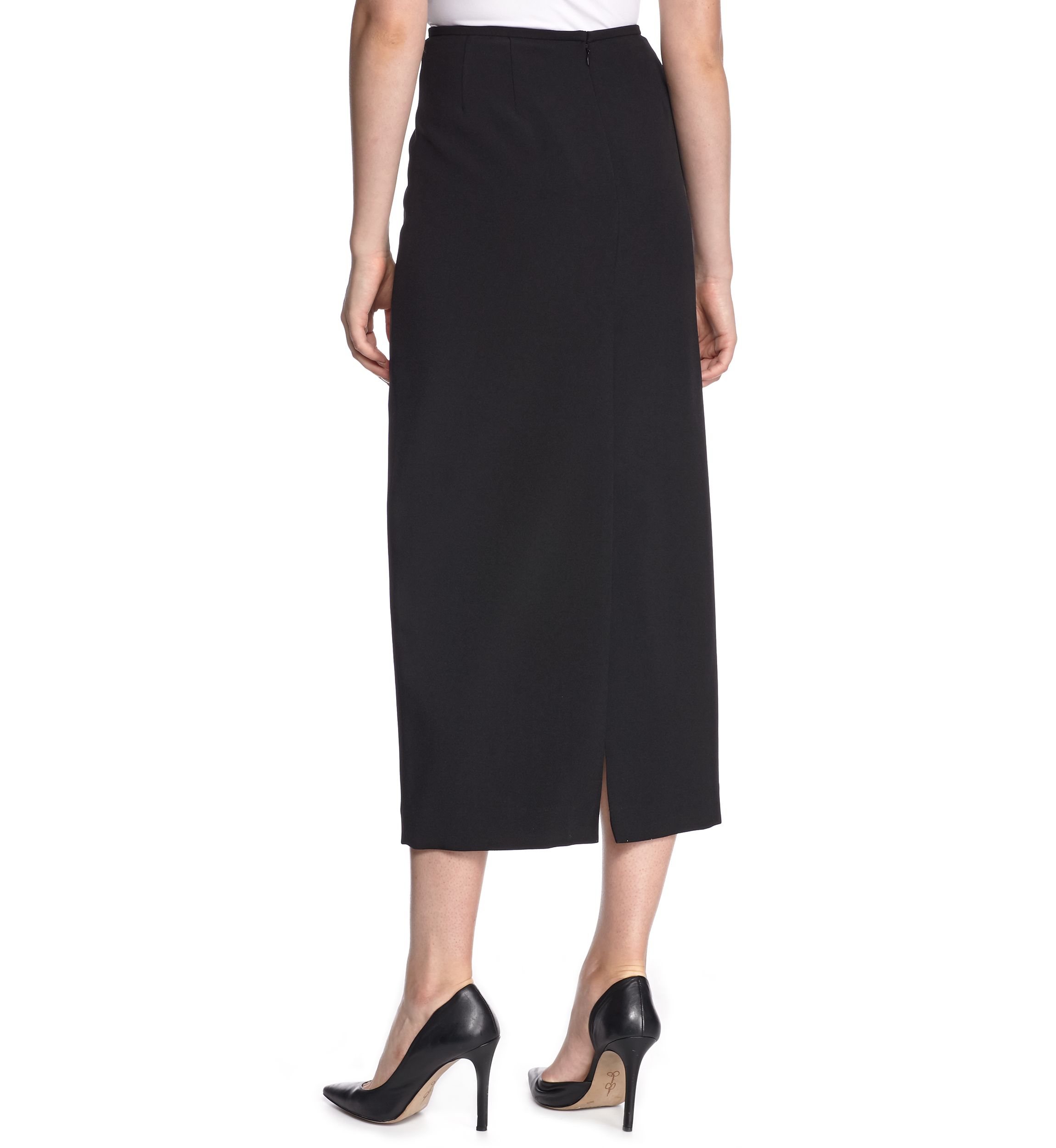 Womens Stretch Crepe Column Skirt
