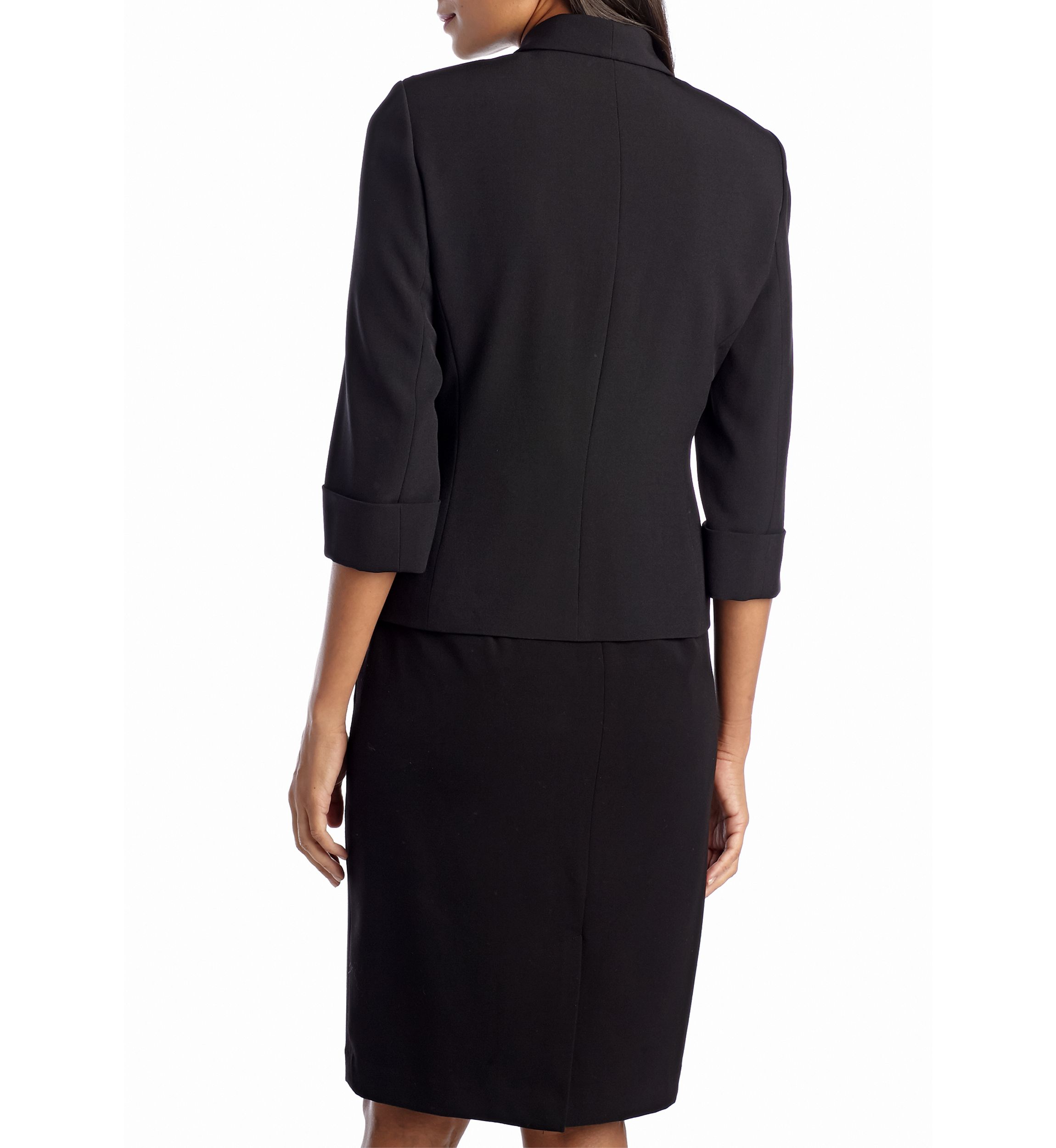 Womens Stretch Crepe Open Cardigan Jacket