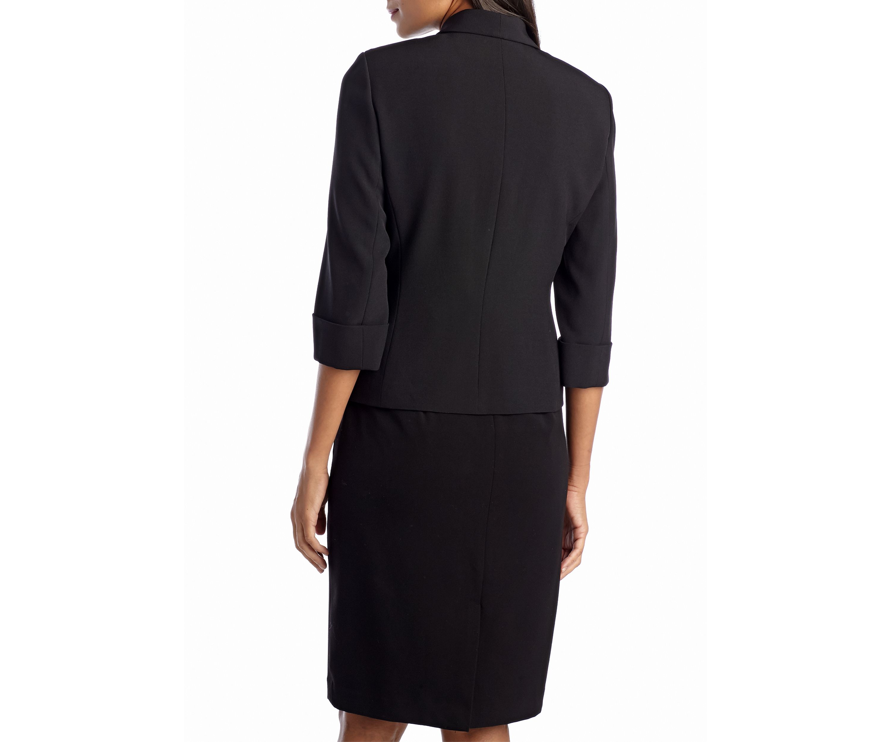 Womens Stretch Crepe Open Cardigan Jacket