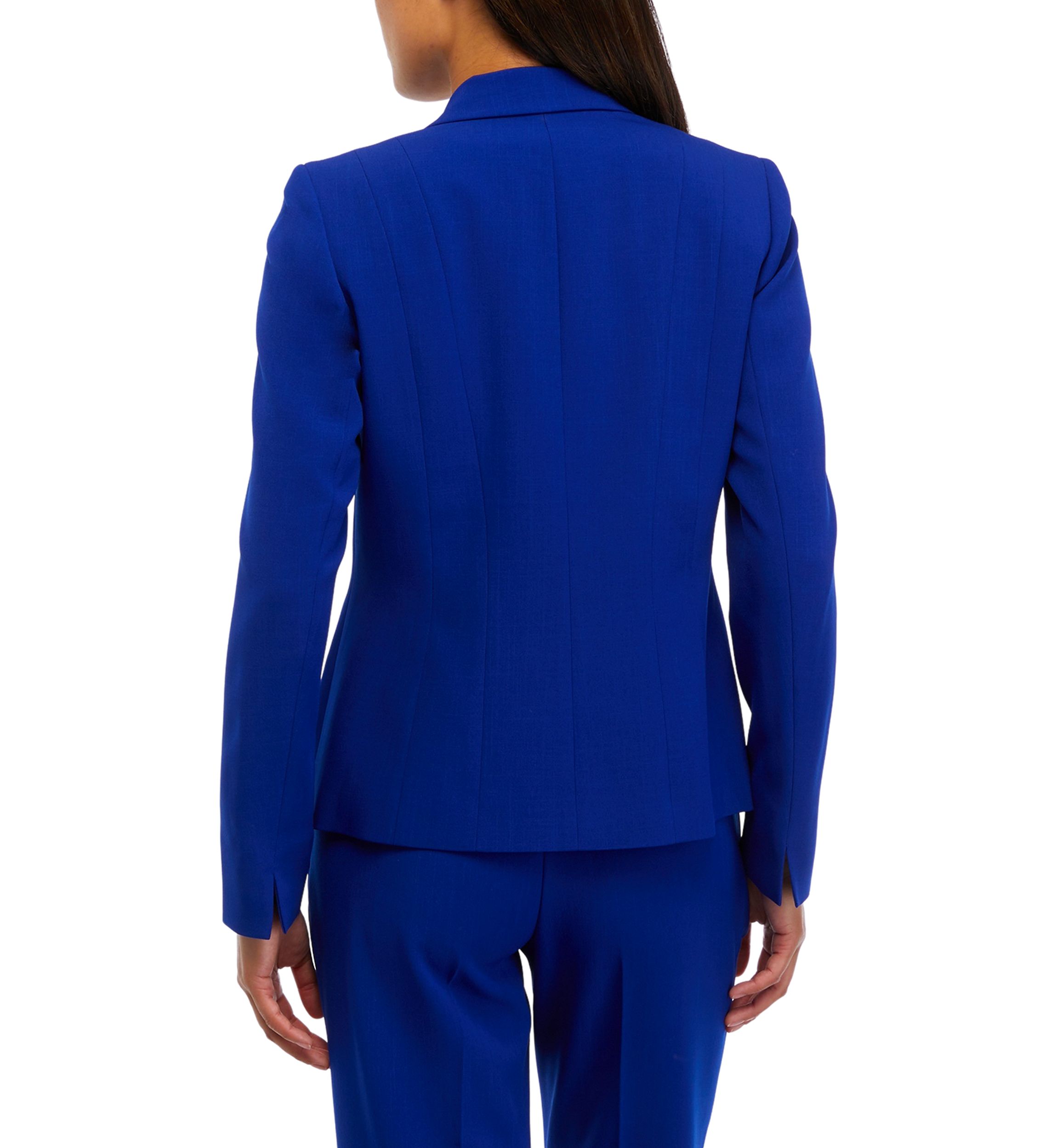 Petite One Button Panel Seamed Crepe Jacket 