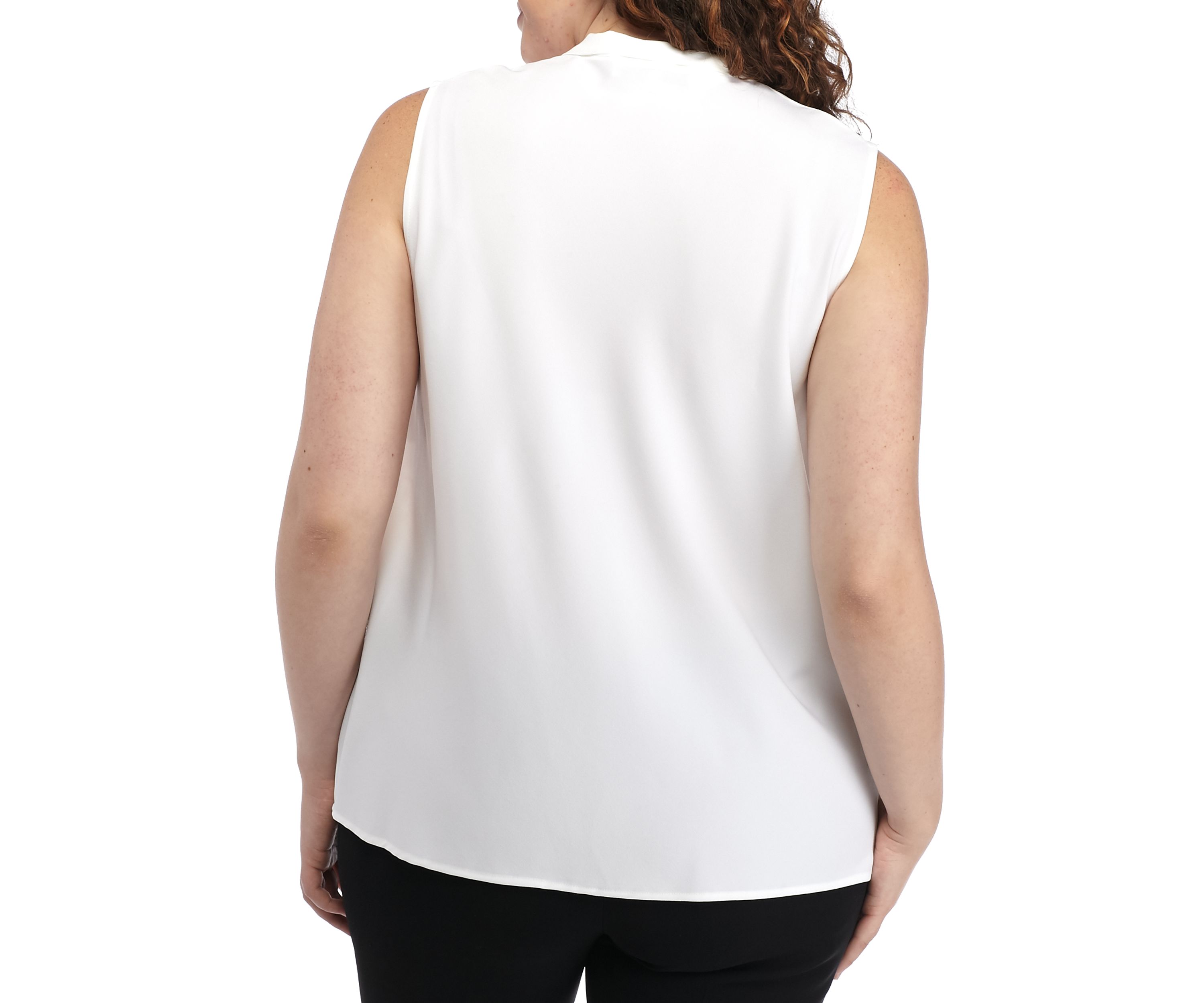 Plus Size Tie Neck Blouse