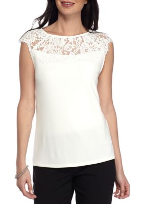 Womens White Knit Tops | Belk