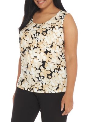 Kasper  Plus Size Camo Floral Cami