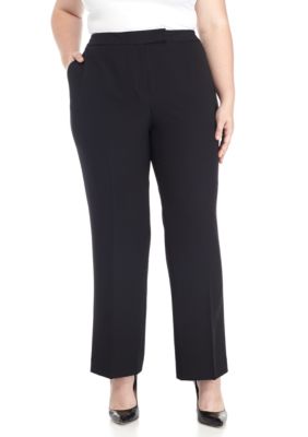 Kasper Separates Women's Plus Black Faux Sailor Front Dress Pants Lined  Size 18