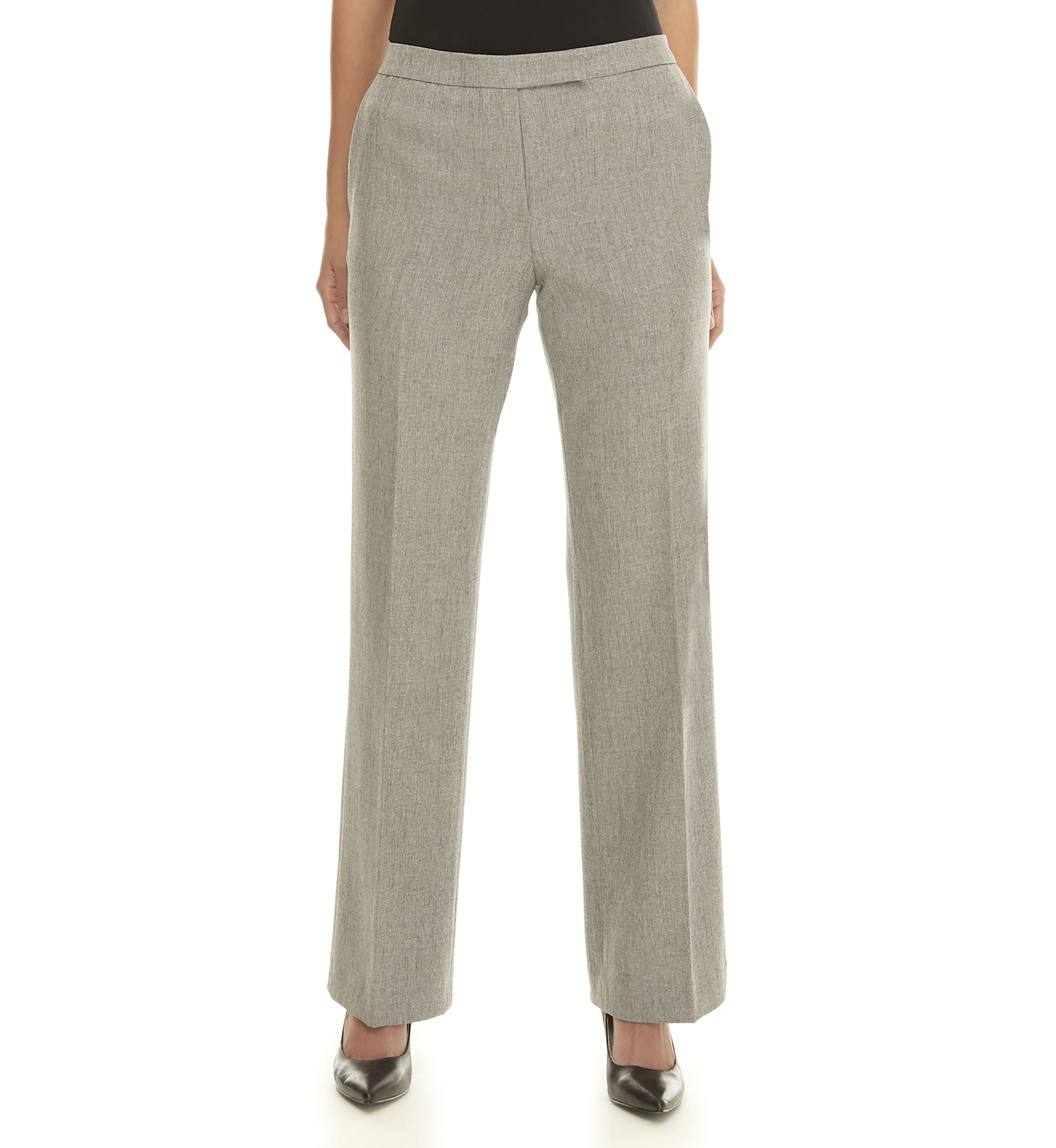 Womens Stretch Crepe Tab Front Trouser Pants