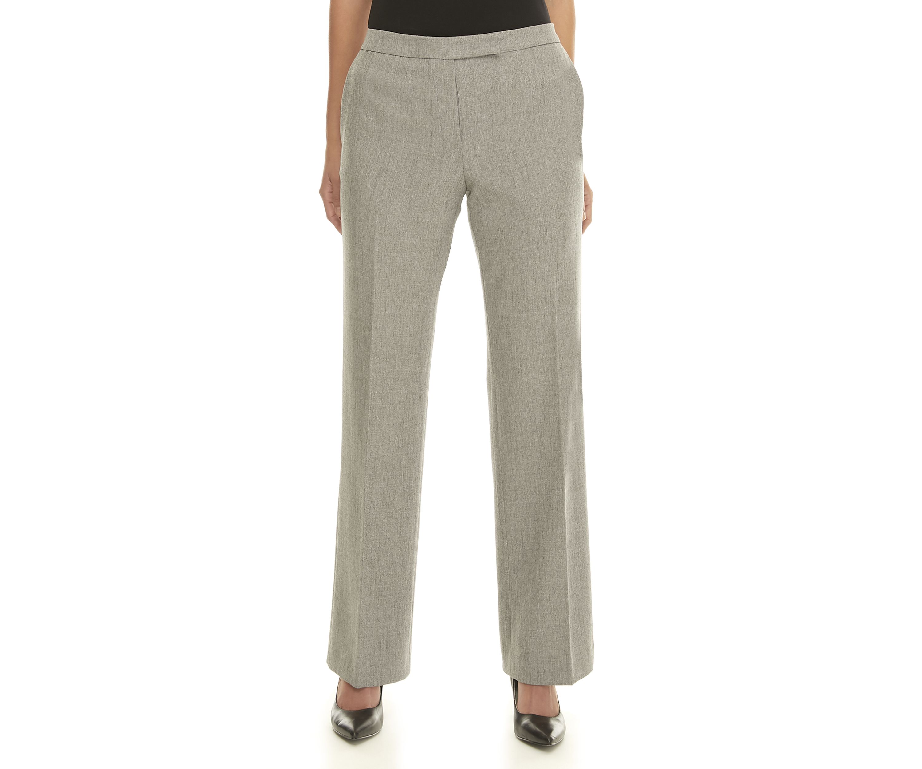 Womens Stretch Crepe Tab Front Trouser Pants