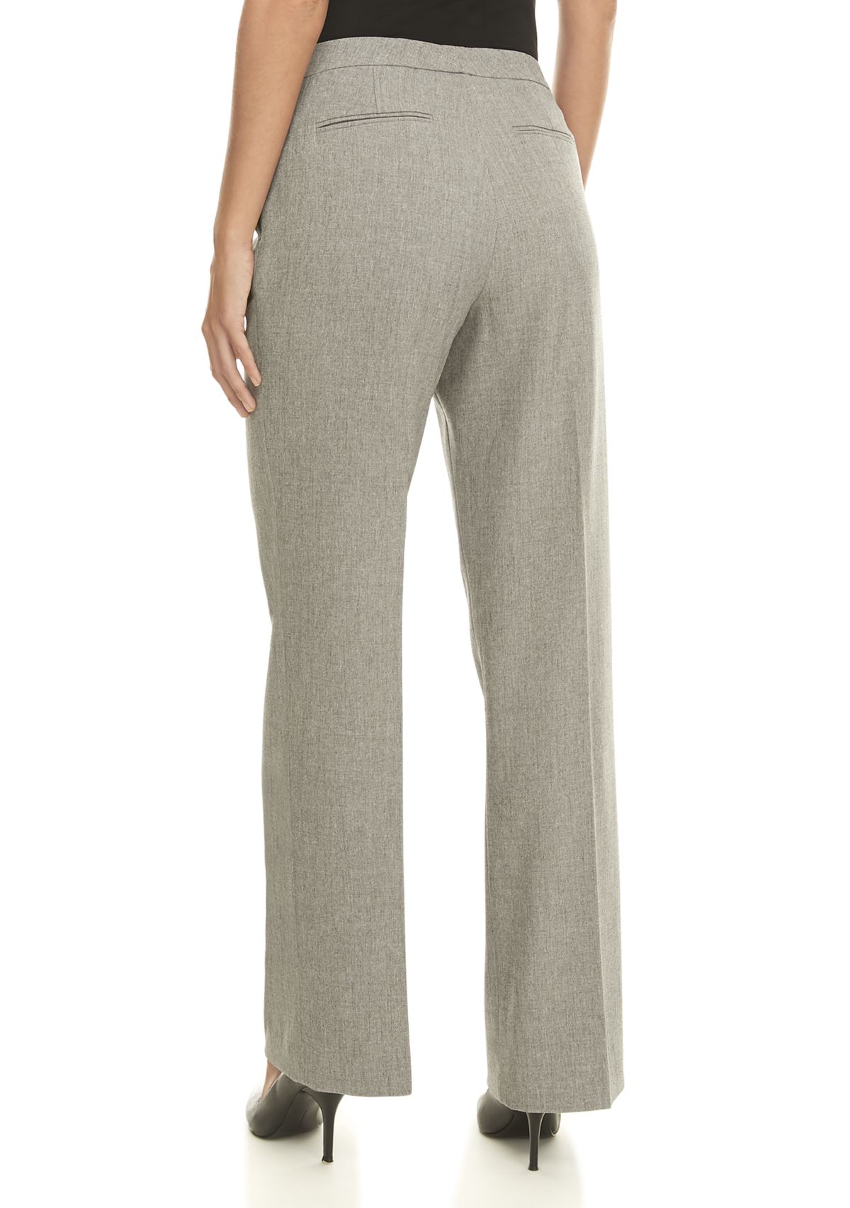 Womens Stretch Crepe Tab Front Trouser Pants