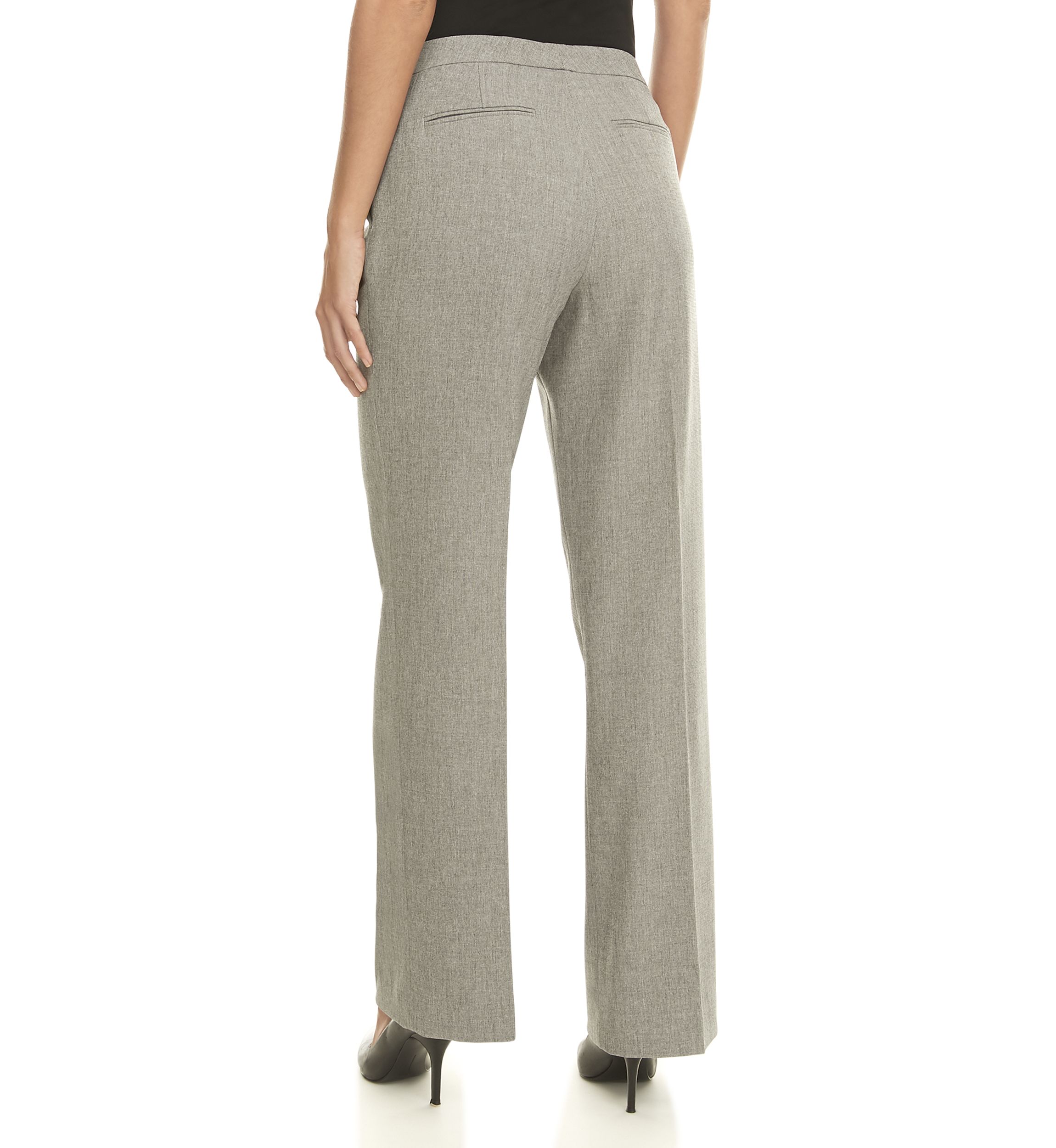 Womens Stretch Crepe Tab Front Trouser Pants