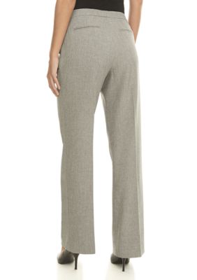 Kasper Women's Petite TAB Front Pant, Grey/Black, 8P at