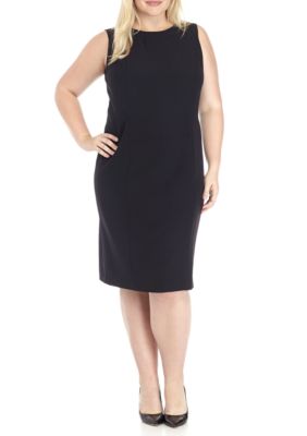 kasper sleeveless dress with piping tri