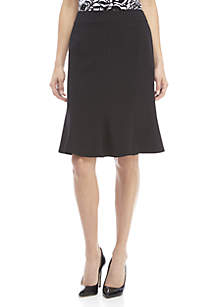 kasper midi knit slim skirt with side slit