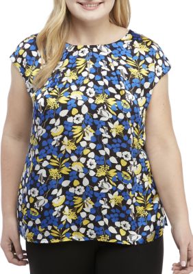 calvin klein sleeveless floral knot neck cam