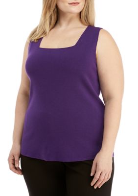 kasper plus size tie neck blous