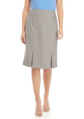 kasper plus size herringbone pleat skir