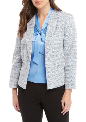 anne klein 2 button notch collar stretch twill jacke