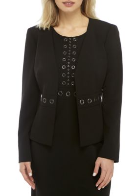 nine west wide lapel fly away jacke