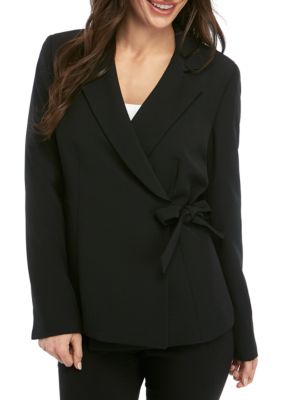 kasper petite crepe side tie jacke