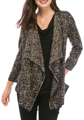 Kasper Women S Snake Jacquard Drape Cardigan Belk