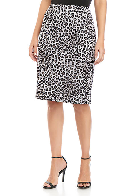 Kasper Leopard Print Skirt | belk