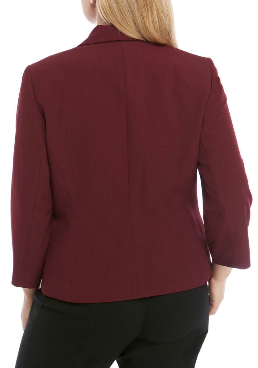 Plus Size Flyaway Jacket with Zipper Details