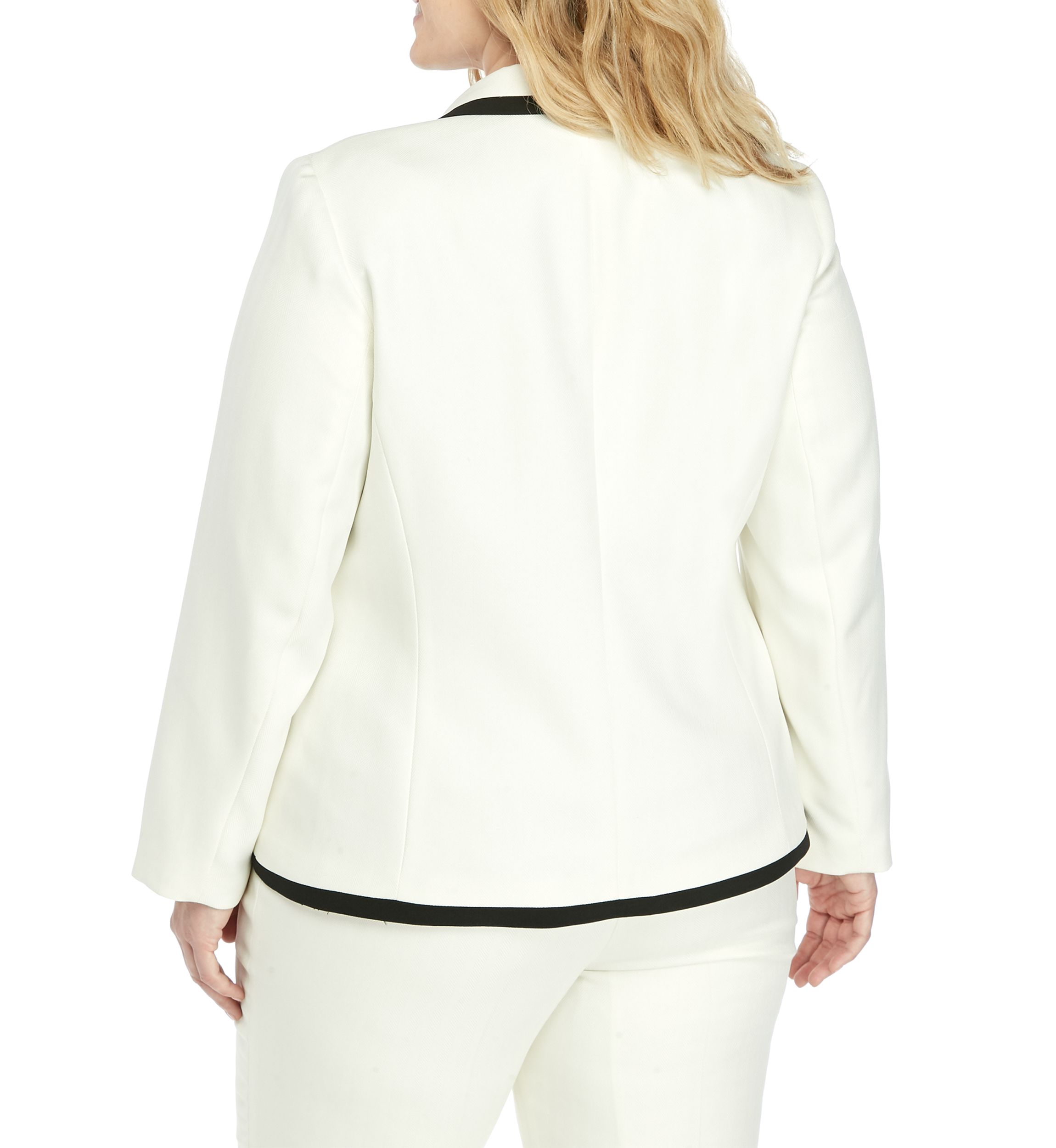 Plus Size 2 Button Notch Collar Jacket with Framing