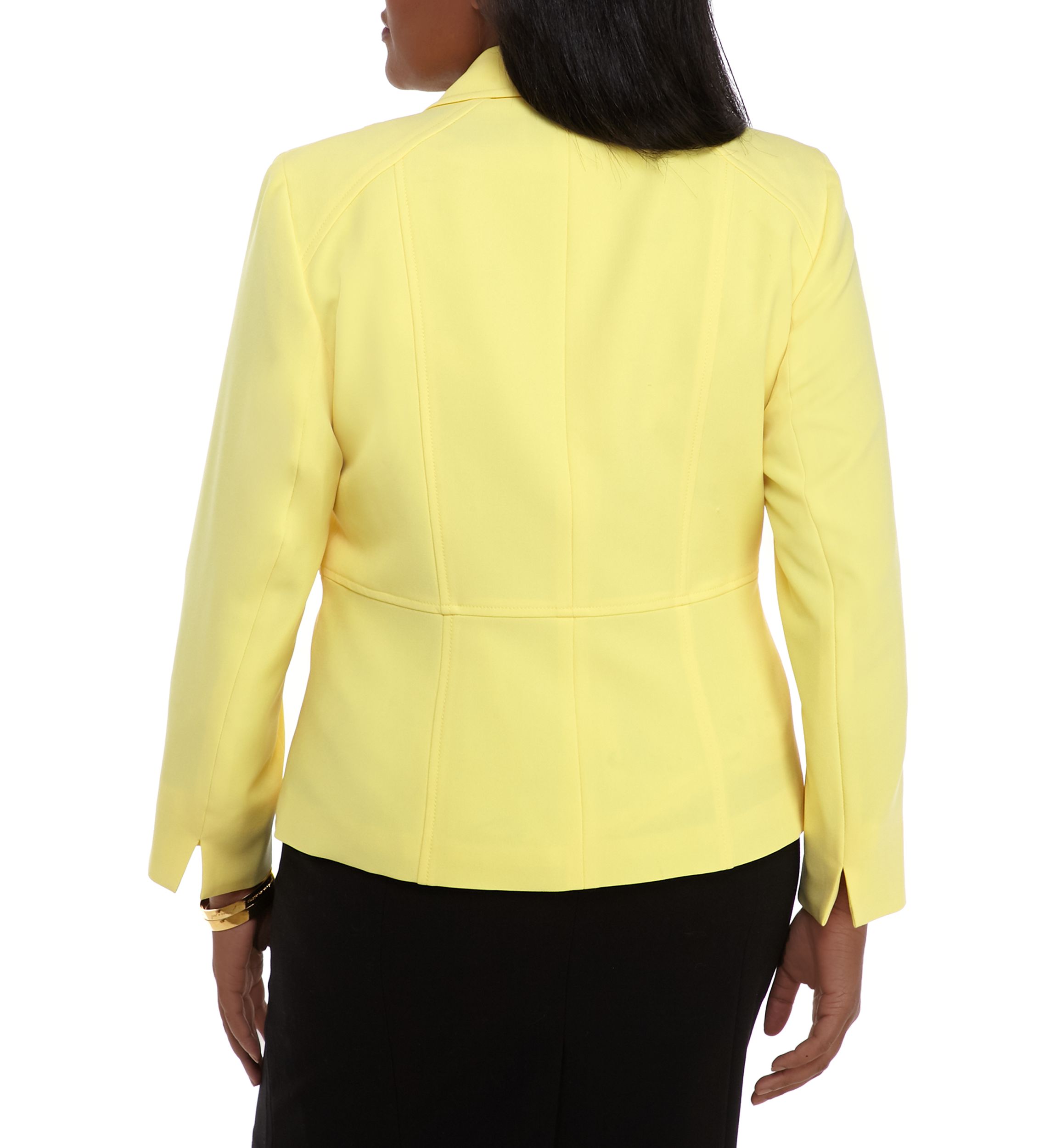 Plus Size 2 Button Crepe Jacket