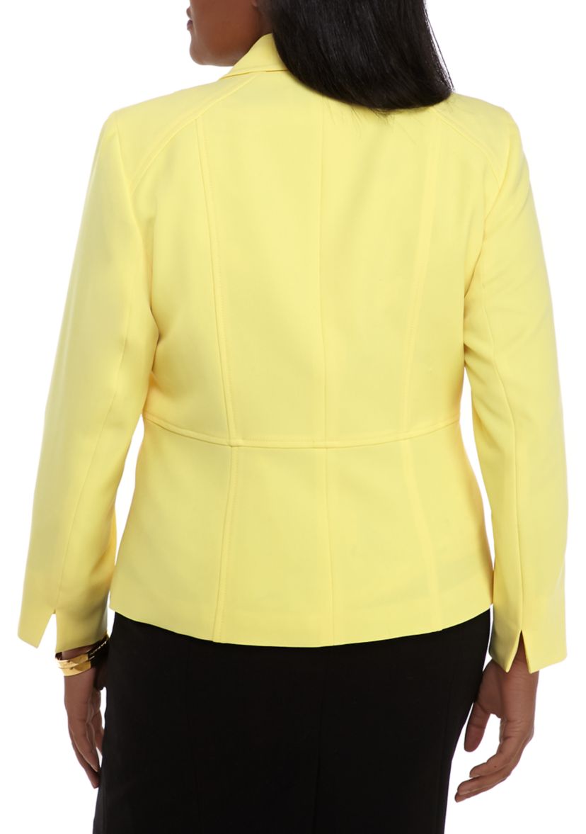 Plus Size 2 Button Crepe Jacket