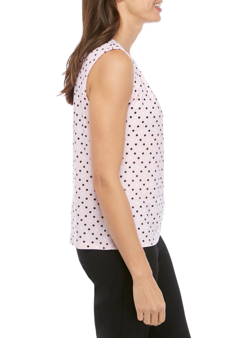 Womens Multi Dot Sleeveless Top