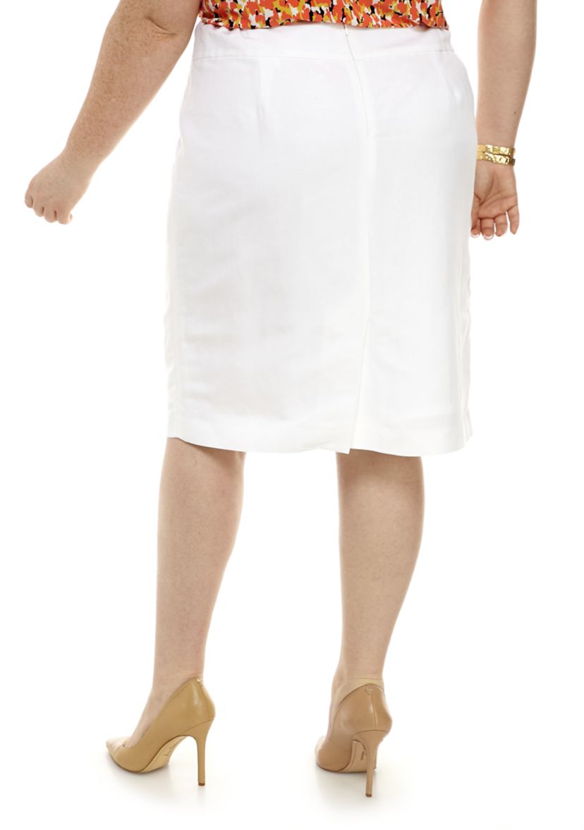 Plus Size Slim Linen Skirt