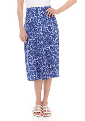 Kasper Women's Leaf Print Flared Midi Skirt | belk