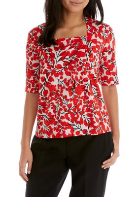 poppy print tops