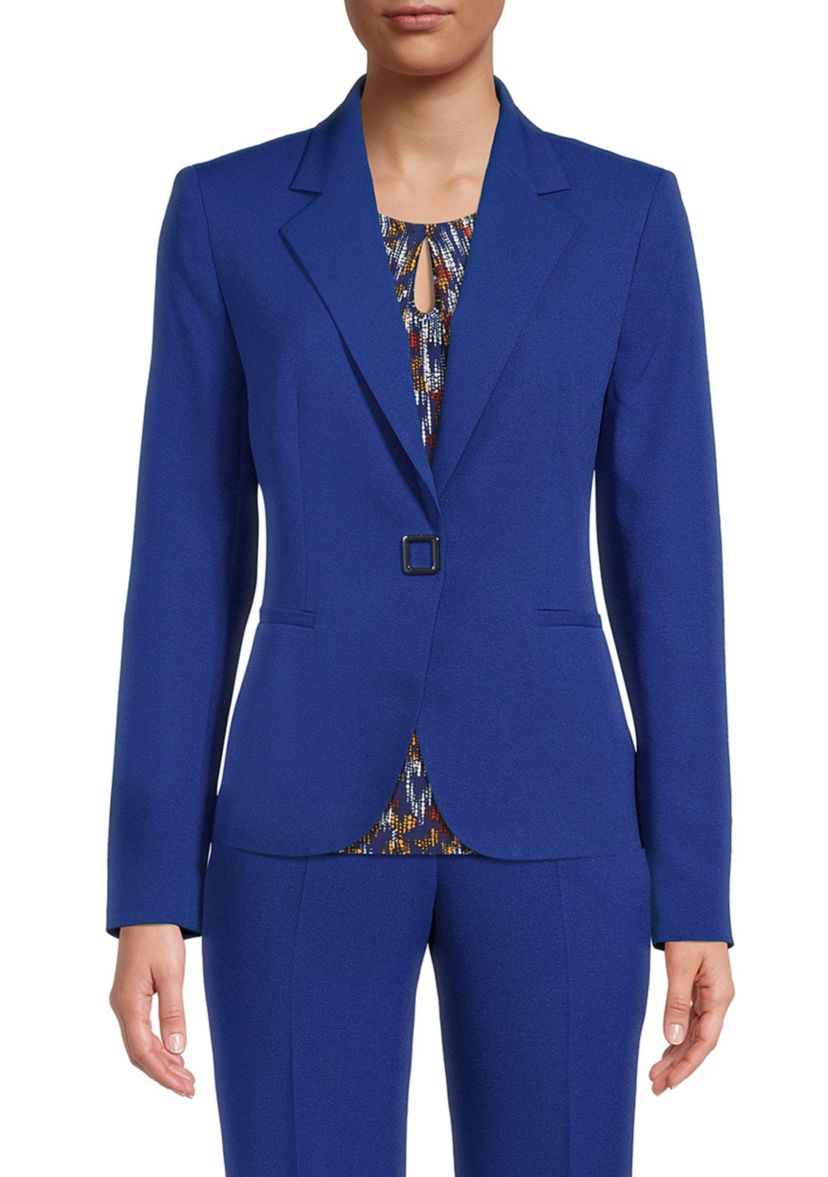 Petite Snap One Button Notch Lapel Jacket 
