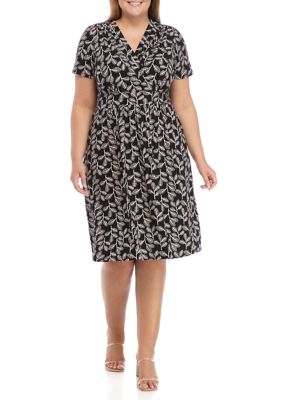 Kasper Plus Size Printed Sleeveless Keyhole Dress | belk