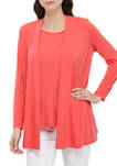 Womens Open Front Cardigan with Princess Seams