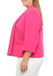 Plus Size Rolled Sleeve Open Front Jacket